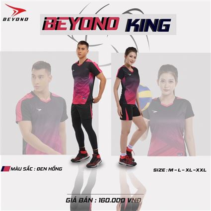 Quần áo bóng chuyền Beyono King Đen Hồng